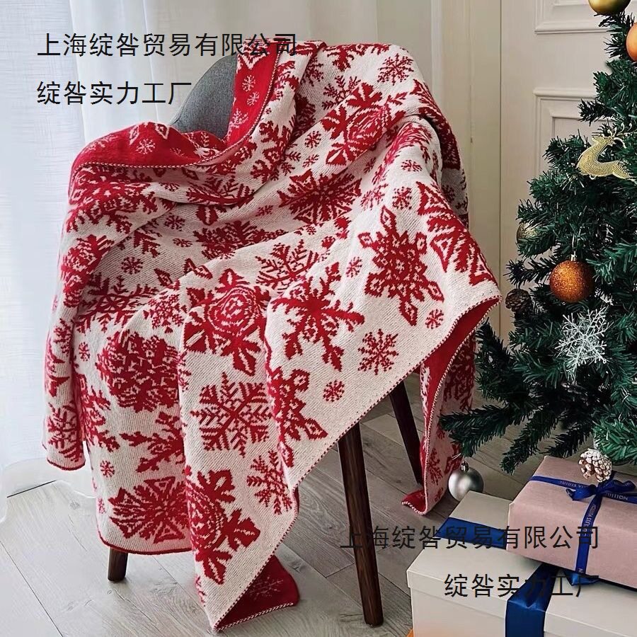 Scandinavian Knitted Christmas Blanket Decorative Blanket Living Room Sofa Blanket Throw Blanket Winter Thickeneded Blanket Bedding