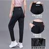 Yoga Sports Trousers Women's Autumn and Winter Running Pants Quick-drying High Waist Back Waist Zipper Bag Fitness Loose Fleece-Lit Pants