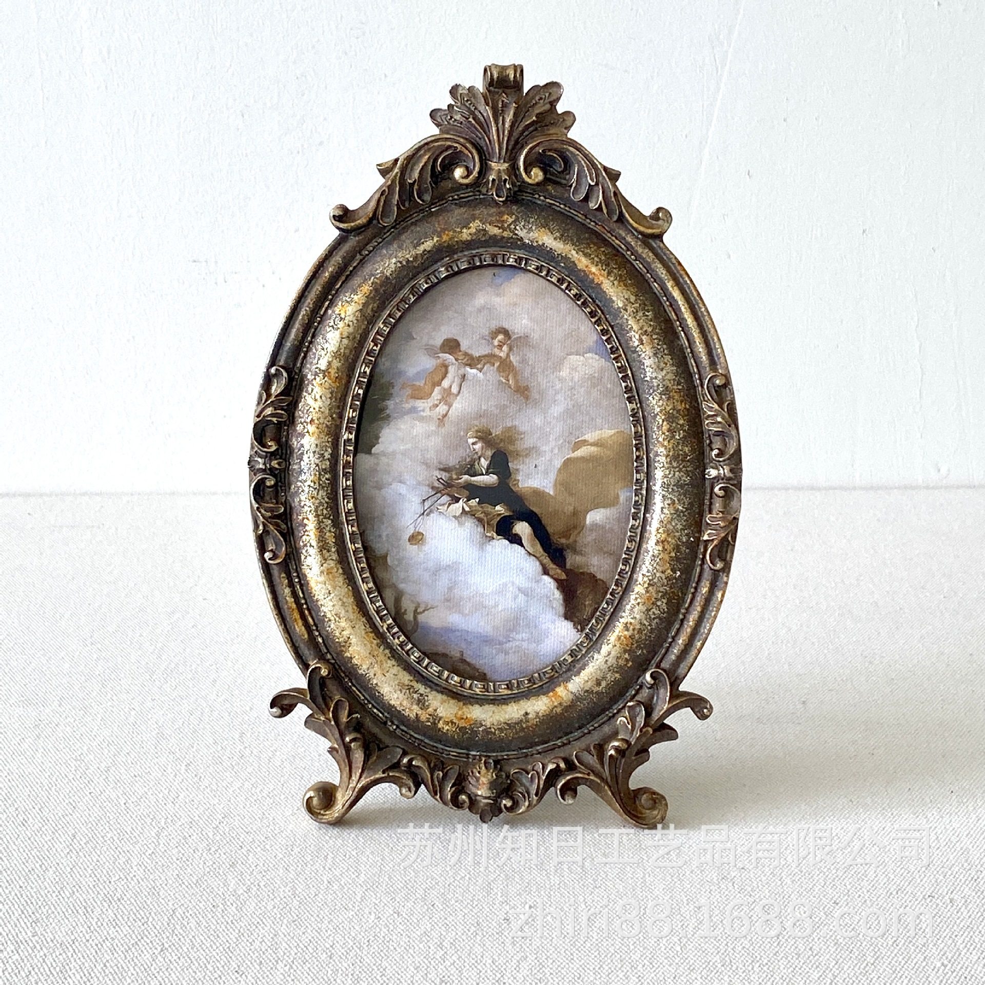 American Accessible Luxury Retro Carved Resin Photo Frame Home Background Wall Decoration Hanging Picture European Oil Painting Frame French Mural
