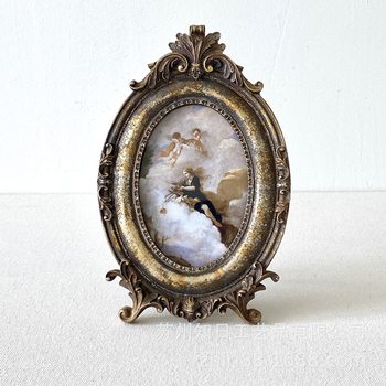 American Accessible Luxury Retro Carved Resin Photo Frame Home Background Wall Decoration Hanging Picture European Oil Painting Frame French Mural
