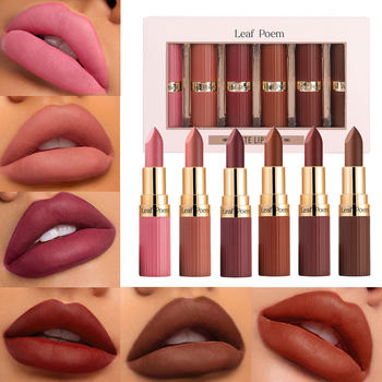 LEAF P0EM Europe and the United States cross-border makeup suit six matte lipstick is not easy to fade fog waterproof lipstick