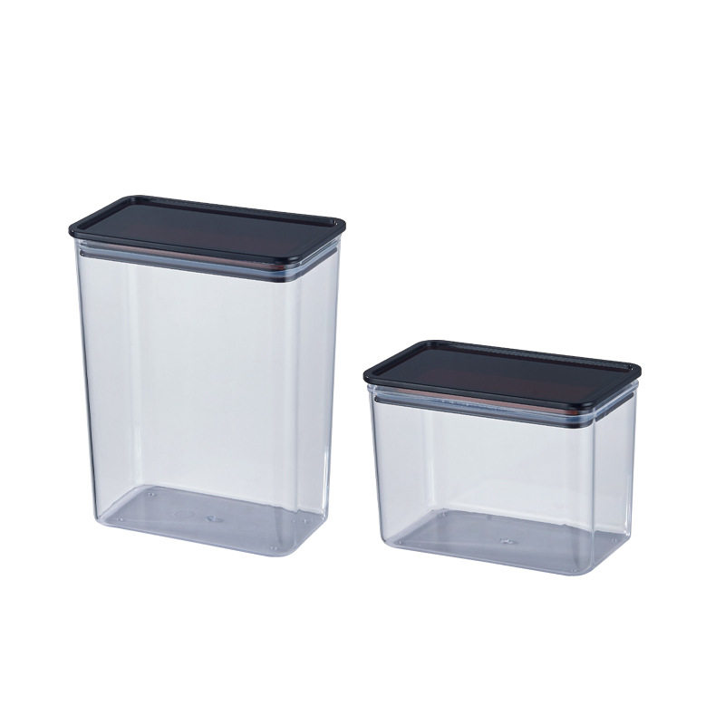 PC sealed jar plastic transparent square kitchen commercial grain coffee powder sealed storage jar fruit powder box