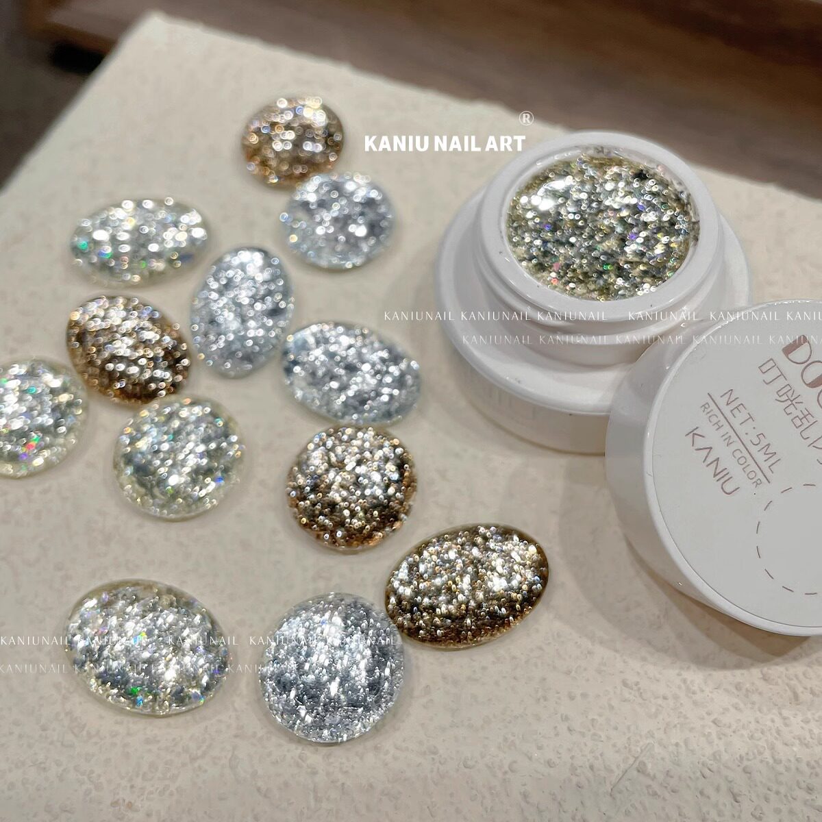 Kaniu Nail Art Glitter Nail Polish Gel 2025 Trendy Canned Ultra-Thin Korean Style Brightening Versatile Platinum Gel Wholesale