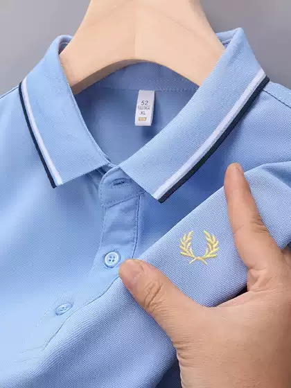 Fred Perry Men's Summer Polo Shirt with Laurel Wreath, Short Sleeve, Turn-Down Collar, Casual Business T-Shirt (European Version)