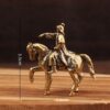 Brass Genghis Khan General Figurine, Brass Small Figurine, Crafts, Vintage Decoration, Small Copper Ornament