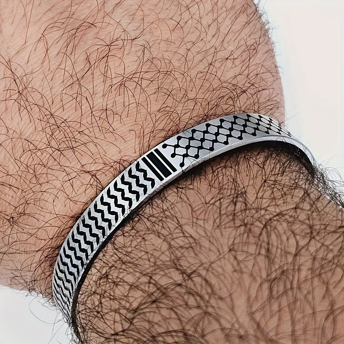 Amazon Hot Cross-border Glue Dropping Stainless Steel Scarf Flag Map Black Opening Bracelet European and American Contact