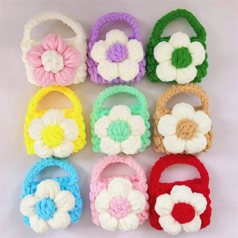 Finished Crochet Yarn Earphone Case Camellia Creative Couple Protective Cover Airpods2Pro Wallet