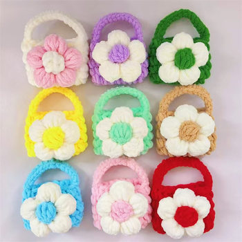 Finished Crochet Yarn Earphone Case Camellia Creative Couple Protective Cover Airpods2Pro Wallet