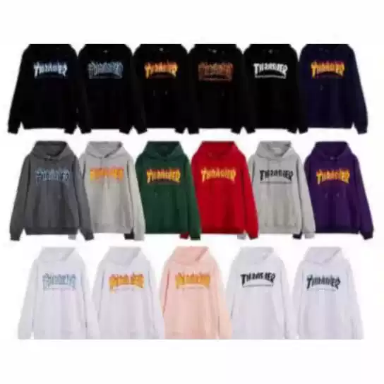 Flame Pattern Foreign Trade Wholesale t Gradient Logo Kirin Arm Hoodie Sweatshirt Couple Long Sleeve Short Sleeve T-Shirt
