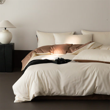 100 Long-staple Cotton Satin Four-piece Set 2025 New Entry Luxury High-grade Cotton Bedding Quilt Cover Sheet 4