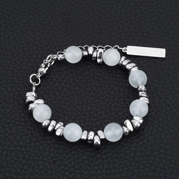 Titanium Steel Bracelet Cat's Eye Black Gallstone Bracelet Ins Handmade Beads Accessible Luxury Exquisite High-End Male and Female Couple Bracelet