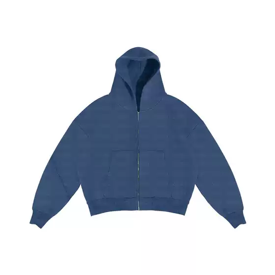 European and American foreign trade autumn and winter street personality trend casual solid color zipper sweater hoodie wholesale men's and women's 2024