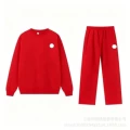 Red crew neck straight-leg set