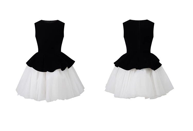 Đầm maxi nữ thắt eo vải lưới ren phối voan tay không — Xanh chi tiết 6