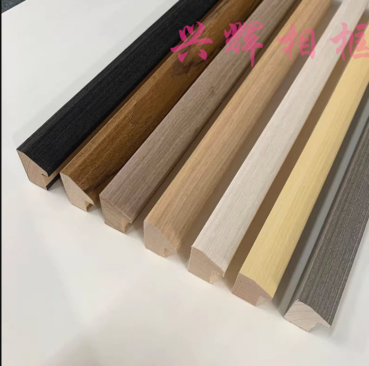 Covered Solid Wood Lines 2255 Series Triangular Solid Wood Wire Picture Frame Strips Photo Frame Strips Pure Solid Wood Lines 150m