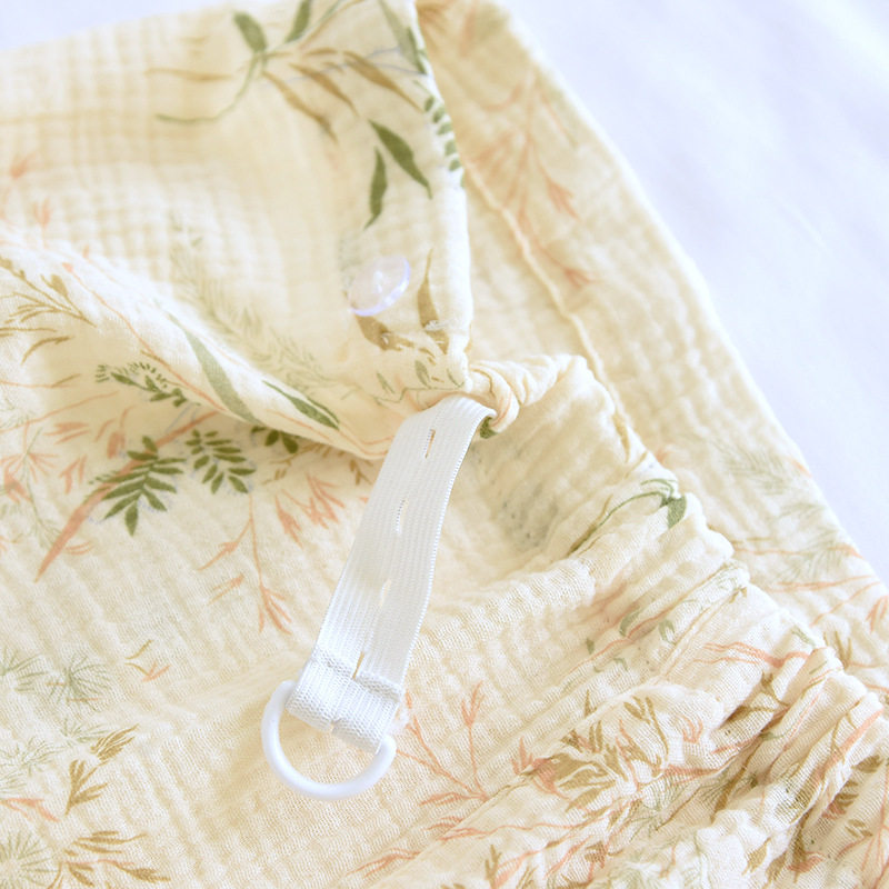 Spring and Autumn with Chest Pad Pure Cotton Moon Clothing plus size Pregnant Women Nursing Home Pajamas Summer Thin Gauze Postpartum Nursing