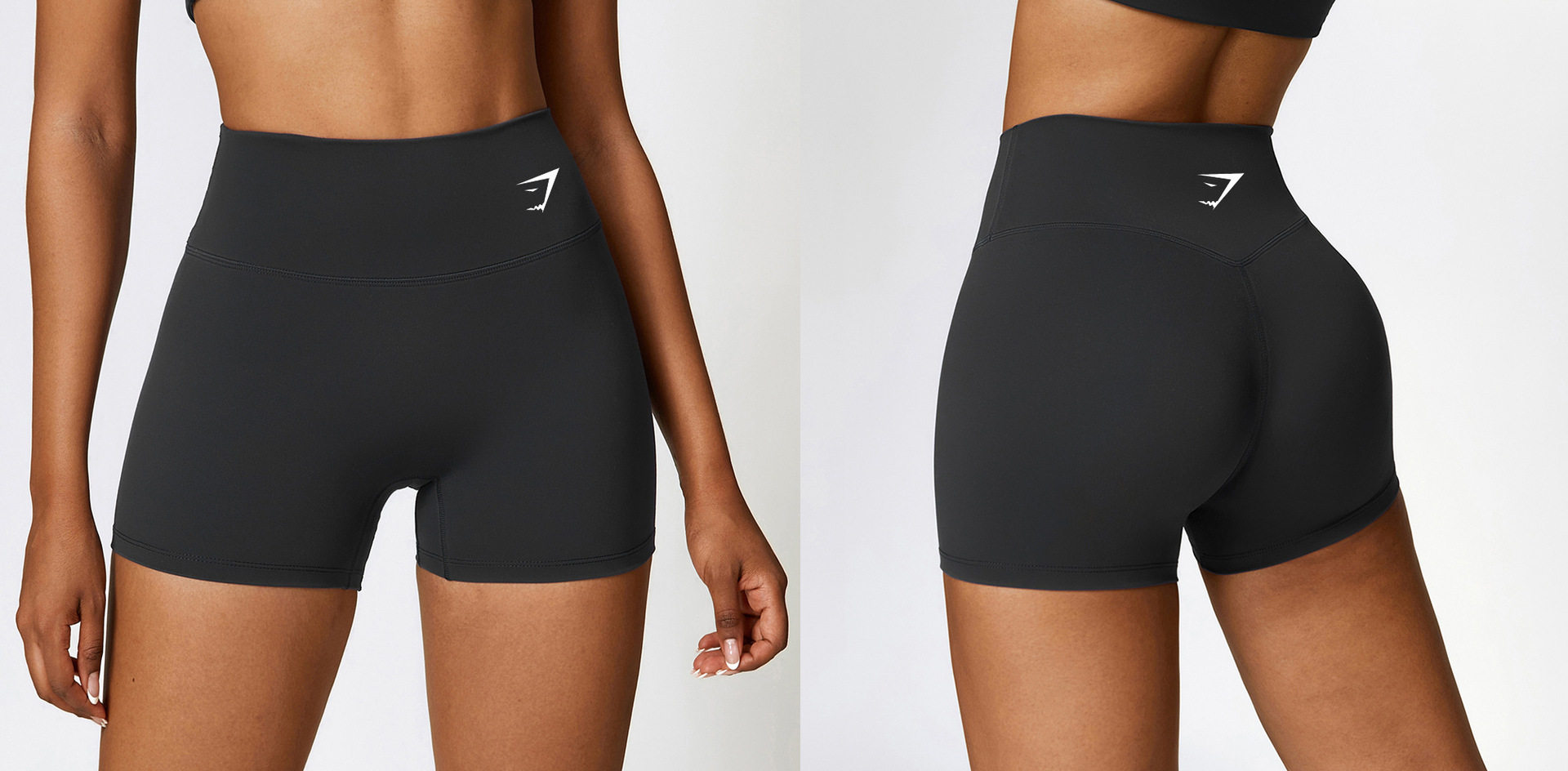 gymshark spot shark peach hip high elastic high waist fitness exercise breathable moisture wicking three-point shorts