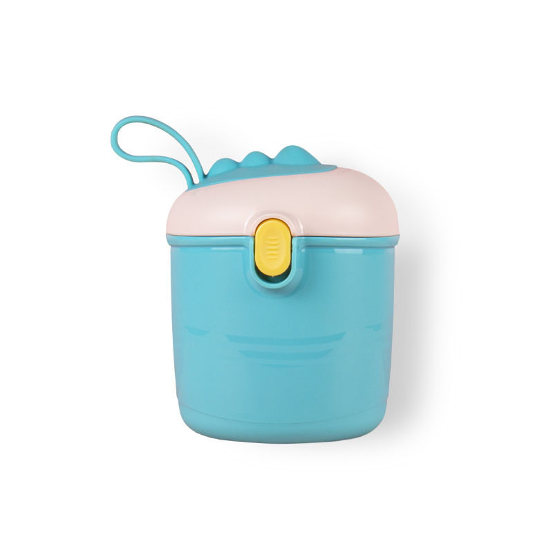 Factory Direct Sales Baby Milk Powder Box with Cute Dinosaur Design, Portable Lanyard Style, with Spoon, Wholesale