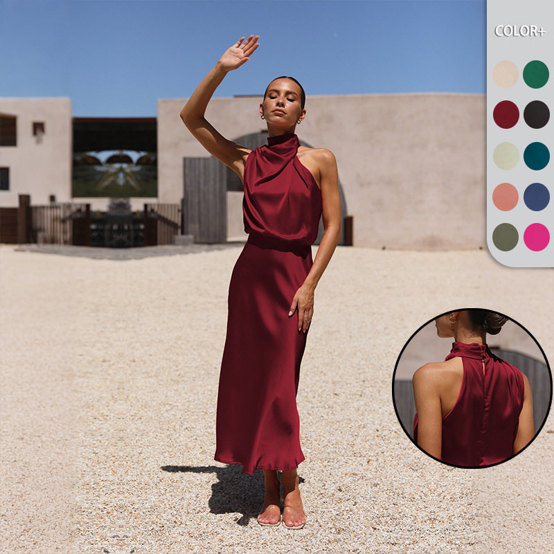 2026 ฤดูใบไม้ผลิและฤดูร้อนขายด่วน acetate ชุดซาตินขนมปังยุโร...