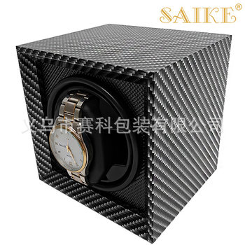 in stock wholesale carbon fiber pattern single epitope automatic mechanical watch winding shaker 1 epitope electric winding watch box