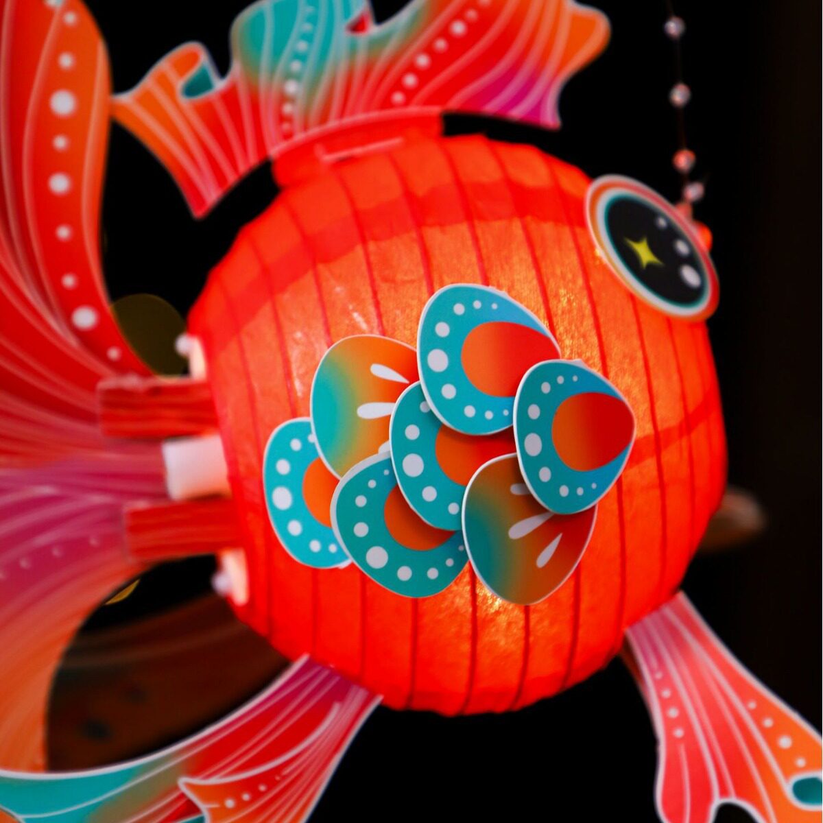 Mid-Autumn Festival Lantern Koi Fish Lantern Family Handmade DIY Material Package Han Dynasty Atmosphere Photo Props Satchel Lantern