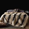 2024 New Gold Fox Fur Blanket Ralph Lauren Luxury Blanket Foreign Trade Raschel Blanket Faux Fox Blanket