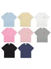 Heart Print Short Sleeve T-Shirt Letter 25ss Spring Summer New Streetwear Cotton Loose Versatile Casual Premium Unisex