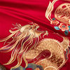 Wedding Baizi picture wedding four-piece set pure cotton big red happy quilt bedding wedding accompany dowry dragon and phoenix six-piece set