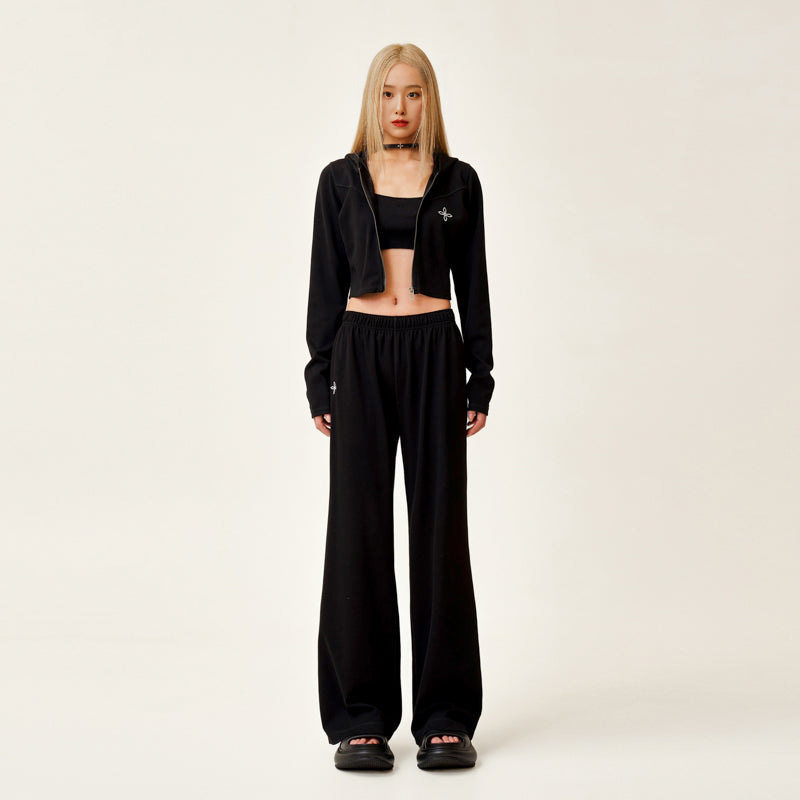 Smfk Wandering Morning Jogging Suit Casual Slim Hoodie + Trousers Two-Piece Set