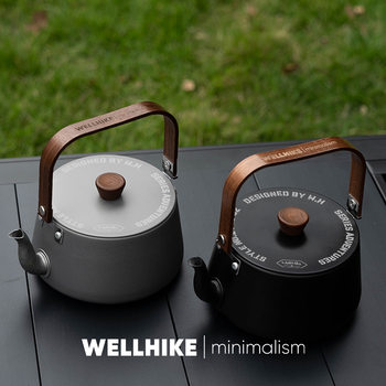 1.1L Outdoor Camping Kettle Hard Oxidized Aluminum Alloy Teapot Camping Coffee Kettle for Picnic