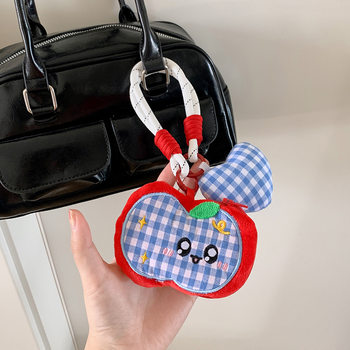 Cute Cartoon Apple Coin Purse Student Bluetooth Headphone Storage Bag Keychain Small Pendant Backpack Decorative Pendant