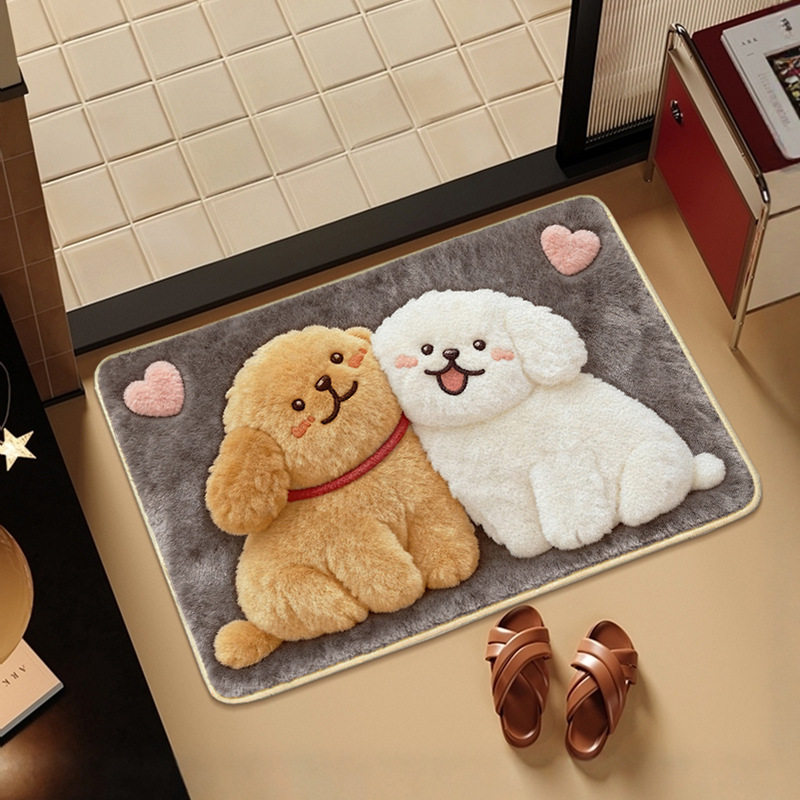Cute Bathroom Floor Mat Decoration Absorbent Bathroom Non-Slip Floor Mat Carpet Plush Carpet Cartoon Cute Floor Mat