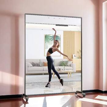 Home Yoga Movable Full-Body Mirror Dance Mirror with Wheels Floor Mirror Gym Mirror Beauty Explosion-Proof Dance Mirror