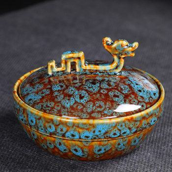 Wholesale kiln change ceramic multi-functional hot pot ink pool with lid non-drying ink bowl study four treasures calligraphy supplies ink cartridge