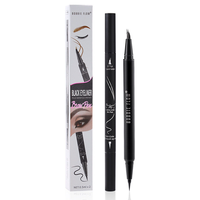 Cross-border e-commerce makeup natural smooth 15-degree angle double-headed wild eyebrow bifurcation eyebrow pencil waterproof sweat-proof not dizzy