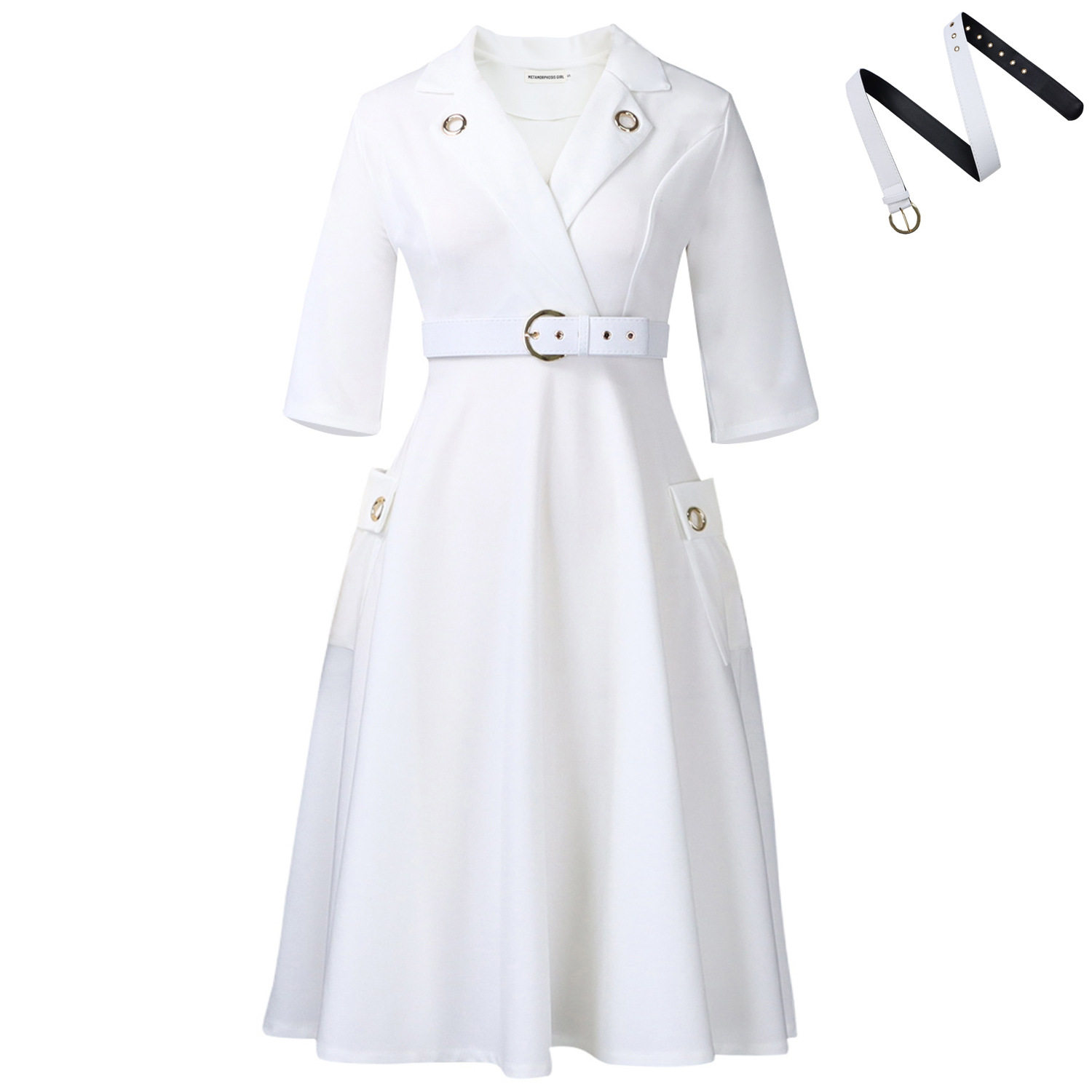 Elegant Plus Size African Dress High Waist Suit Collar Stylish Design Perfect for Formal Occasions Wholesale