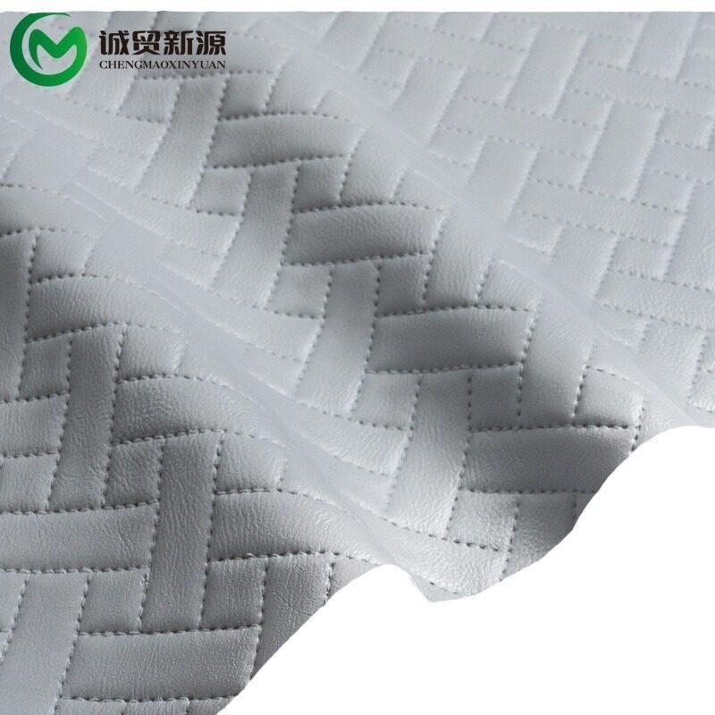 Braced Bottom Woven Pattern PVC Leather Cosmetic Bag Sofa Seat Cushion Shoe Material Furniture Artificial Leather Fabric Chengmao Factory