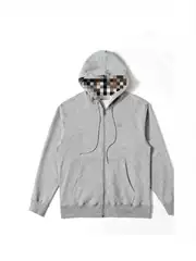 Burberry Hoodie Check Lined Zip Hoodie