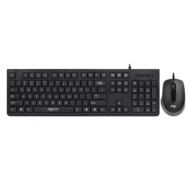 Wholesale Ai guo WQ9521 Wired Keyboard and Mouse Set usb Office Business Chocolate Keycaps