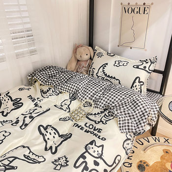 [Enjoy]American Cotton, Soft and Skin-Friendly, Simple and Fresh Three-Piece Set, Four-Piece Set