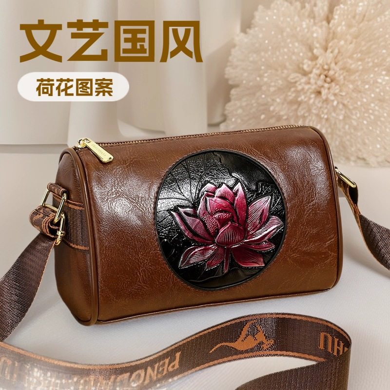 New Chinese Fashion Women's Bag Shoulder Bag Women's 2025 New Boston Small Bag National Trend Casual Crossbody Bag