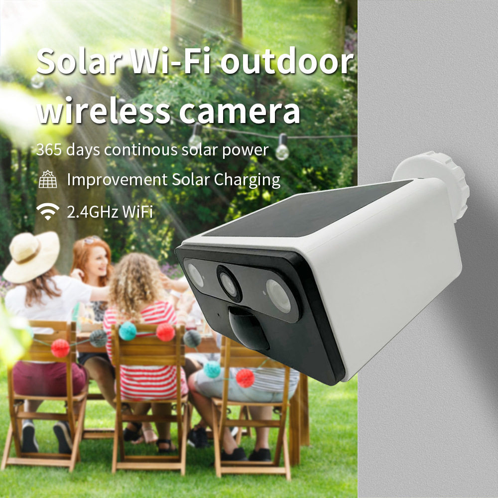 Popular Foreign Trade Solar Monitor Monitoring Home Camera Outdoor Rainproof Smart High-Definition Night Vision Monitoring