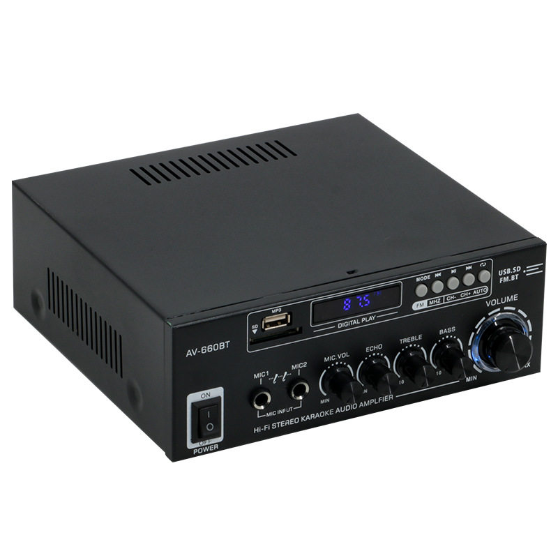 Av-660Bt High-Power Version 180W Two-Channel Home Car Audio Wide Voltage Version Bluetooth Amplifier
