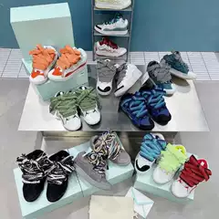 Foreign Trade Genuine Leather Dad Sneakers in the Same Style as Zhen Cheng Yi, Unisex Couple's Model, Thick-Soled Lace-Up Casual Sports Skateboard Shoes