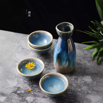 Japanese Retro Wine Set, Wine Bottle Set, White Wine Cup, Ceramic Spirit Cup, Clear Pot, Household Wine Cup, Tea Cup, Accessible Luxury