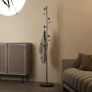 Hanger Stainless Steel Household Floor-standing Bold Seamless Anti-slip Hanger Bedroom Hanger Marble Vertical Coat Rack
