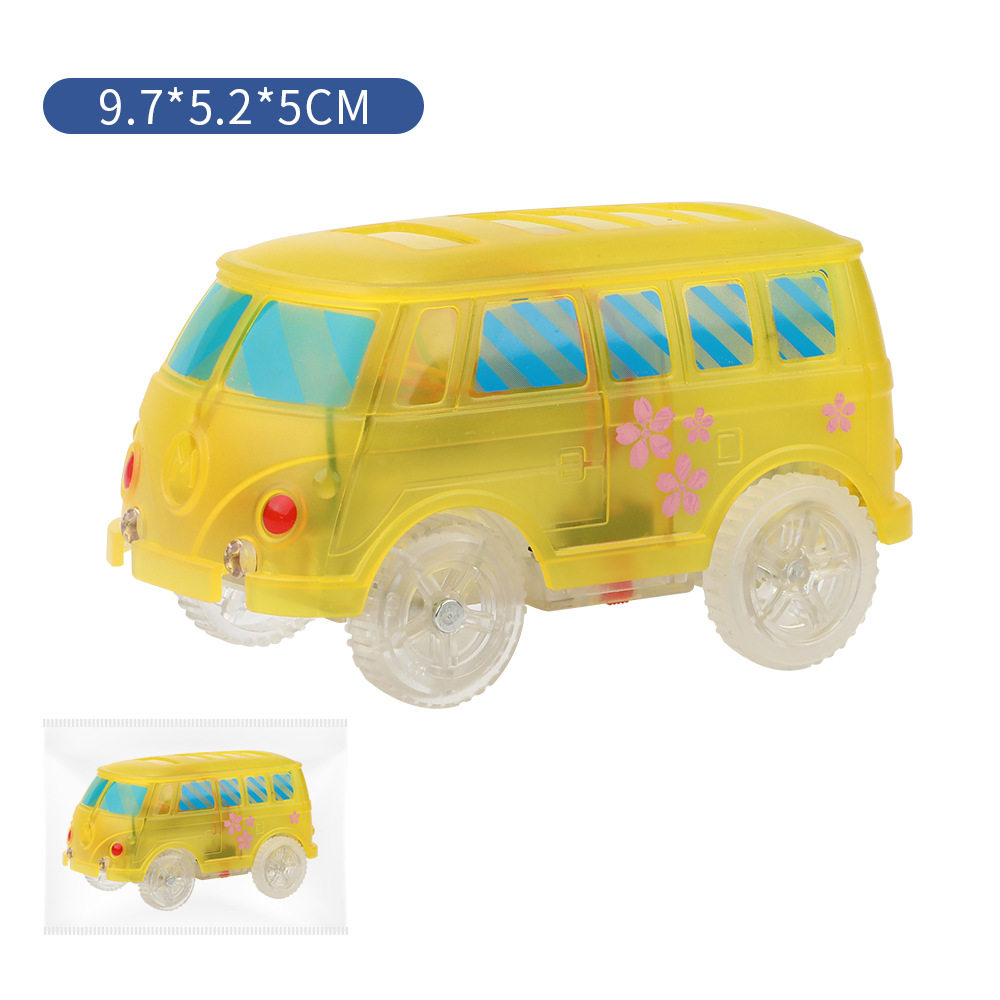 电动透明发光轨道5灯车仔玩具配件糖果悍马车子带夜灯光跨境供应