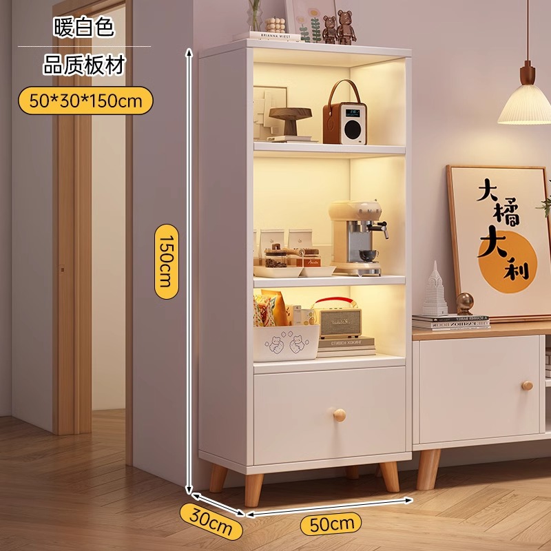书柜现代简约立柜家用书架落地置物架客厅储物柜小窄柜防尘陈列柜