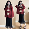 Real Shot of In-Stock Maternity Red Suit New Year's Robe High-End New Chinese Style 2-Piece Suit