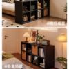 Solid Wood Lattice Cabinet Free Combination Living Room Wall Storage Cabinet Storage Cabinet Black Eight-Compartment Cabinet Low Bookcase Display